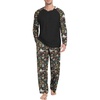 image:imageMens Pajamas Set Shirt and Pants Relaxed Fit Soft Fall Loungewear SleepwearFp Black Sloth