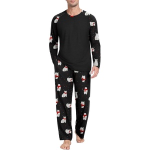 image:imageMens Pajamas Set Shirt and Pants Relaxed Fit Soft Fall Loungewear SleepwearFp Black Polar Bear