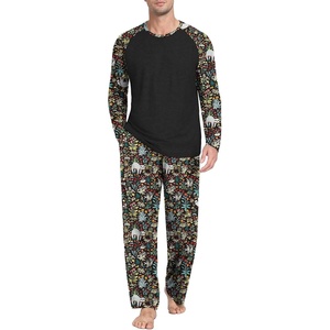 image:imageMens Pajamas Set Shirt and Pants Relaxed Fit Soft Fall Loungewear SleepwearFp Black Sloth