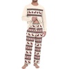 image:imageMens Pajama Set Long Sleeve Shirts and Pants Soft Comfy Pjs Print SleepwearBeige Reindeer