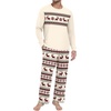 image:imageMens Pajama Set Long Sleeve Shirts and Pants Soft Comfy Pjs Print SleepwearBeige Reindeer