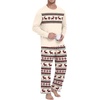 image:imageMens Pajama Set Long Sleeve Shirts and Pants Soft Comfy Pjs Print SleepwearBeige Reindeer