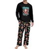 image:imageMens Pajama Set Long Sleeve Shirts and Pants Soft Comfy Pjs Print SleepwearBlack Santa Claus