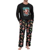 image:imageMens Pajama Set Long Sleeve Shirts and Pants Soft Comfy Pjs Print SleepwearBlack Santa Claus
