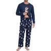image:imageMens Pajama Set Long Sleeve Shirts and Pants Soft Comfy Pjs Print SleepwearDark Blue Penguin