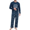 image:imageMens Pajama Set Long Sleeve Shirts and Pants Soft Comfy Pjs Print SleepwearDark Blue Snowflake