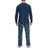 image:imageMens Pajama Set Long Sleeve Shirts and Pants Soft Comfy Pjs Print SleepwearDark Blue Snowflake