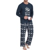 image:imageMens Pajama Set Long Sleeve Shirts and Pants Soft Comfy Pjs Print SleepwearNavy Snowflake Elk