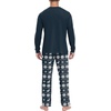 image:imageMens Pajama Set Long Sleeve Shirts and Pants Soft Comfy Pjs Print SleepwearNavy Snowflake Elk