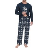image:imageMens Pajama Set Long Sleeve Shirts and Pants Soft Comfy Pjs Print SleepwearNavy Snowflake Elk