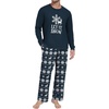 image:imageMens Pajama Set Long Sleeve Shirts and Pants Soft Comfy Pjs Print SleepwearNavy Snowflake Elk