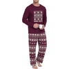image:imageMens Pajama Set Long Sleeve Shirts and Pants Soft Comfy Pjs Print SleepwearRed Diamond Pattern