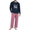 image:imageMens Pajama Set Long Sleeve Shirts and Pants Soft Comfy Pjs Print SleepwearSnowflake Letter