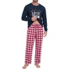 image:imageMens Pajama Set Long Sleeve Shirts and Pants Soft Comfy Pjs Print SleepwearSnowflake Letter