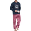 image:imageMens Pajama Set Long Sleeve Shirts and Pants Soft Comfy Pjs Print SleepwearSnowflake Letter