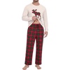 image:imageMens Pajama Set Long Sleeve Shirts and Pants Soft Comfy Pjs Print SleepwearStriped Reindeer