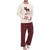 image:imageMens Pajama Set Long Sleeve Shirts and Pants Soft Comfy Pjs Print SleepwearStriped Reindeer