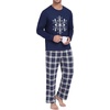 image:imageMens Pajama Set Long Sleeve Shirts and Pants Soft Comfy Pjs Print SleepwearStriped Snowflake