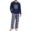 image:imageMens Pajama Set Long Sleeve Shirts and Pants Soft Comfy Pjs Print SleepwearStriped Snowflake