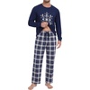 image:imageMens Pajama Set Long Sleeve Shirts and Pants Soft Comfy Pjs Print SleepwearStriped Snowflake