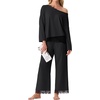 image:imagePrinStory Pajamas for Women Set 2 Piece Compy Fall PjsBlack