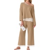 image:imagePrinStory Pajamas for Women Set 2 Piece Compy Fall PjsKhaki