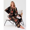 image:imagePrinStory Pajamas for Women Set 2 Piece Compy Fall PjsRed Brown Black