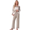 image:imagePrinStory Pajamas for Women Set Striped Pjs Set with PocketsFpapricot Khaki Sp