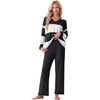 image:imagePrinStory Pajamas for Women Set Striped Pjs Set with PocketsFpblack White Stripe