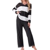 image:imagePrinStory Pajamas for Women Set Striped Pjs Set with PocketsFpblack White Stripe
