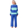 image:imagePrinStory Pajamas for Women Set Striped Pjs Set with PocketsFpblue Green Stripe