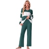 image:imagePrinStory Pajamas for Women Set Striped Pjs Set with PocketsFpdark Green White