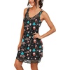 image:imagePrinStory Womens Nightgown Vneck Chemise Sleepwear Lace Nightwear Soft Lingerie for WomenBlack Christmas Tree