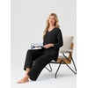image:imagePrinStory Womens Pajamas Sets 2 Piece V Neck Pj Set with Lace TrimBlack