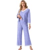 image:imagePrinStory Womens Pajamas Sets 2 Piece V Neck Pj Set with Lace TrimFpspeckled Blue