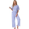 image:imagePrinStory Womens Short Sleeve Pajamas Lace Pjs SetFpspeckled Blue