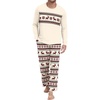 image:imageMens Pajama Set Long Sleeve Shirts and Pants Soft Comfy Pjs Print SleepwearBeige Reindeer