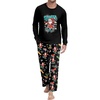 image:imageMens Pajama Set Long Sleeve Shirts and Pants Soft Comfy Pjs Print SleepwearBlack Santa Claus