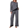 image:imagePrinStory Pajamas for Women Set 2 Piece Compy Fall PjsDark Gray