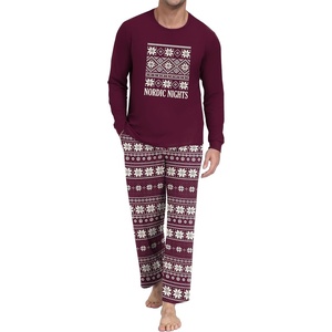 image:imageMens Pajama Set Long Sleeve Shirts and Pants Soft Comfy Pjs Print SleepwearRed Diamond Pattern