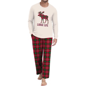 image:imageMens Pajama Set Long Sleeve Shirts and Pants Soft Comfy Pjs Print SleepwearStriped Reindeer
