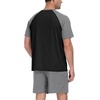 image:imageMens Pajamas Set Short Sleeve Raglan Shirts and Shorts Lounge Sleepwear00 Dark Gray