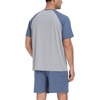 image:imageMens Pajamas Set Short Sleeve Raglan Shirts and Shorts Lounge Sleepwear00 Gray Blue