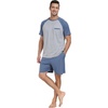 image:imageMens Pajamas Set Short Sleeve Raglan Shirts and Shorts Lounge Sleepwear00 Gray Blue