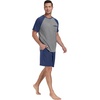 image:imageMens Pajamas Set Short Sleeve Raglan Shirts and Shorts Lounge Sleepwear00 Navy Blue