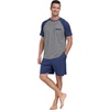 image:imageMens Pajamas Set Short Sleeve Raglan Shirts and Shorts Lounge Sleepwear00 Navy Blue