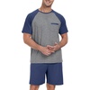 image:imageMens Pajamas Set Short Sleeve Raglan Shirts and Shorts Lounge Sleepwear00 Navy Blue