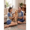 image:imageMens Pajamas Set Short Sleeve Raglan Shirts and Shorts Lounge Sleepwear01gray Blue