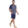 image:imageMens Pajamas Set Short Sleeve Raglan Shirts and Shorts Lounge Sleepwear02dark Blue Stripe