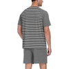 image:imageMens Pajamas Set Short Sleeve Raglan Shirts and Shorts Lounge Sleepwear03dark Gray Stripe
